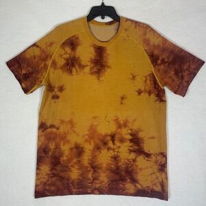 Lululemon Metal Vent Tech 2.0 T-Shirt Men's XL Brown Tie Di Stretch Performance